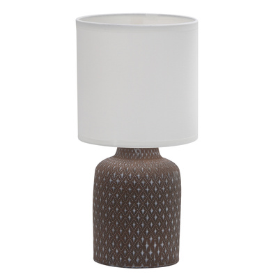 Lampe de table de chevet en céramique marron Iner Candellux 41-79862