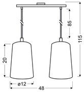 Hanging lamp 2xE27 48cm white VISTA 32-64271