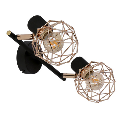 Plafonnier applique abat-jour cuivre noir Acrobat 92-22202