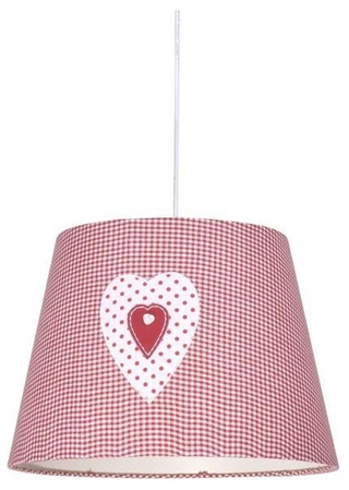 Lampa wisząca z abażurem Sweet różowa klasyczna do pokoju dziecięcego
