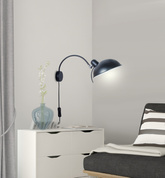 Wall lamp sconce 1X40W E14 black NORA 21-53602