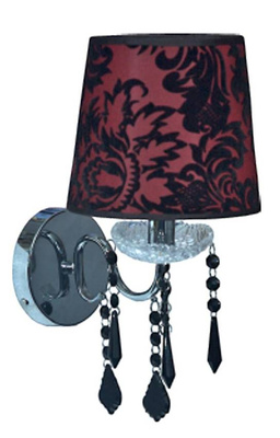 Wall lamp chrome velor shade 1x40W E14 Astor Candellux 21-80342