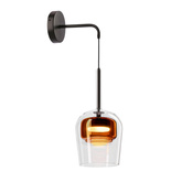 Wall light Glaxi glass shade transparent and brown for bedroom 1xGX53