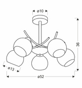 AMOS Lampa wiszaca chromowy 5x40W E27 klosz biały 35-34984
