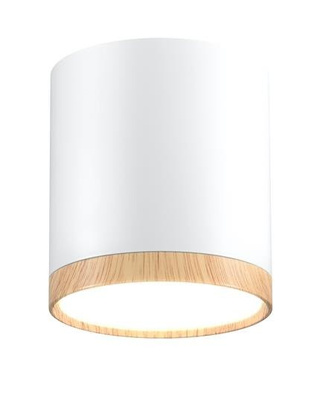 Plafonnier blanc/bois LED 5W 4000K Tube 2273624