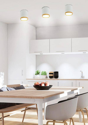 Ceiling lamp white/wooden LED 5W 4000K Tube 2273624