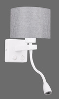 Applique blanche/grise avec liseuse LED Polo Candellux 21-75383 