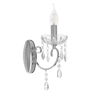 Single chrome wall sconce with crystals Aurora 1xE14 Candellux 21-96121