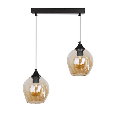 Glas-Hängelampe schwarz / braun 2xE27 Aspa 32-00590