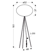 MELLOW floor lamp black 1x40W E27 shade 52 white ball 51 40879