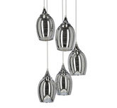 Lampa sufitowa wisząca chromowa talerz 5x60W Marina Candellux  35-60198