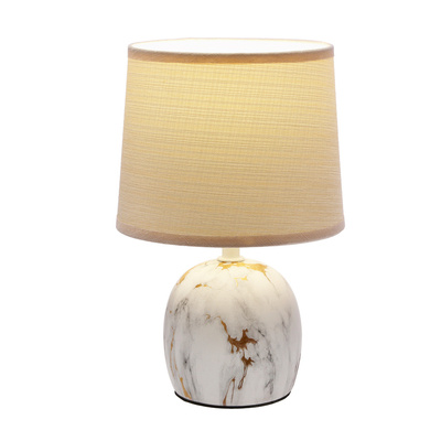 Lampe de table Adelina marbre + abat-jour beige doré 41-24374
