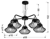 Plafonnier suspendu 5x60W E27 noir Alen 35-67043