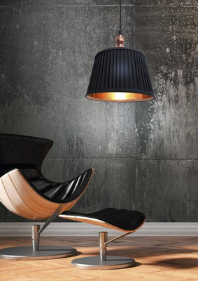 Suspension cône noir et cuivre 60W E27 Amore Candellux 31-39378