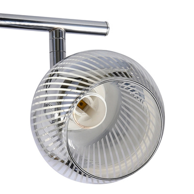 Virginia Plafonnier chrome bande e14 avec abat-jour miroir 92-14016