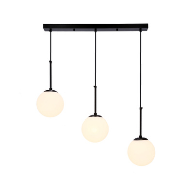 Pompei hanging lamp black 3X40W E27 white shade 33-09609