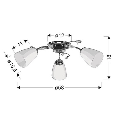 Ursella Ceiling Lamp 3X40W E14 White