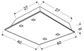 Glas-Deckenleuchte quadratisch LED 16W 6500K 40x40cm Arty Candellux 10-61027