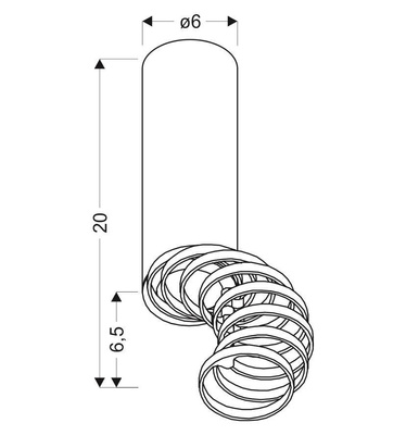 Plafonnier or+noir 6x20cm Tube Candellux 2277110