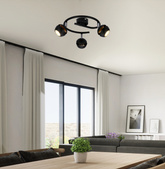 Boni spirala 3x3w gu10 led negru