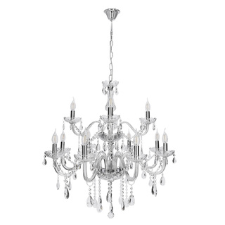Gold chandelier with crystals 15xE14 Maria Teresa 30-95810