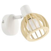 Applique murale applique 1X25W E14 Blanc + Bois ATARRI 91-68019