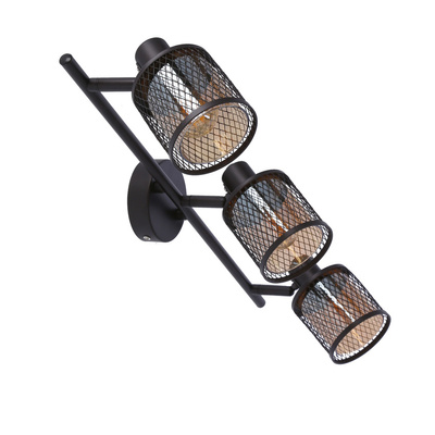 Plafoniera cafea aurie abajur chihlimbar 3xE14 Canabera Candellux 93-82541