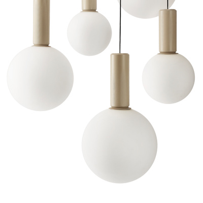 Lampa wisząca Testa beige weiße Kugelschirme 6x10W G9 verstellbar
