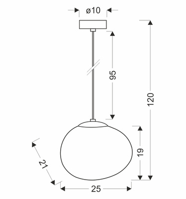 STONES pendant lamp black 25cm 1x40W E27 shade white 31-35134