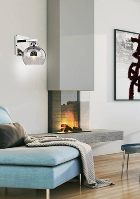 Applique chromée avec couvercle en verre miroir Cromina Candellux 21-22240