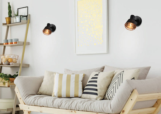 Wall lamp black lampshade copper lamp E14 40W Neria 91-81384