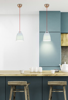 Lampa wisząca SEWILLA niebieska - z ceramicznym kloszem - skandynawska lampa nad wyspę i stół