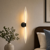 Nordic black double glass wall light 2xG9 transparent shades