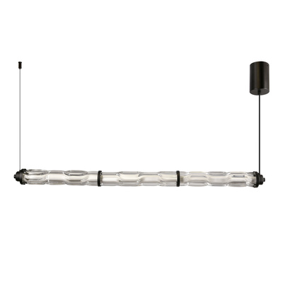 CORTE suspension horizontale noir mat 25W LED 3000K abat jour transparent