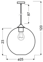 Plafoniera bile de sticla rosie Edison Candellux 31-21410-Z