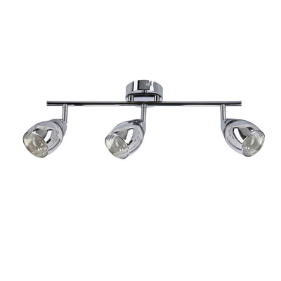 Lampa sufitowa MILTON listwa ze szklanymi kloszami regulowana 3-punktowa do kuchni