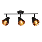 Lampa ścienna/sufitowa czarna klosz miedziany 3xE14 40W Neria 93-82572