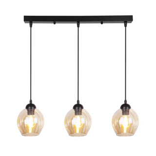 Suspension en verre noir / marron 3xE27 Aspa 33-00606