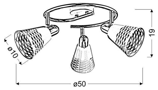 Plafoniera spiralata crom / alb 3x40W E14 Discovery 98-62185