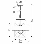 Hängelampe schwarz / kupferfarbener Metallkorb 40W E27 Fiba 31-78490
