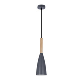 Lampa wisząca szara + drewno Trosa Ledea 50101266