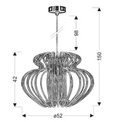 Hanging lamp red 52x42cm Imperia 31-36578