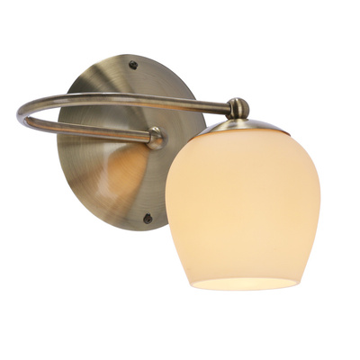 Serano lampa kinkiet patynowy 1x60W E27 klosz kremowy