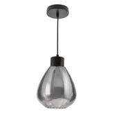 Lampa wisząca Monte z kloszem dymionym pojedyncza szklana do salonu
