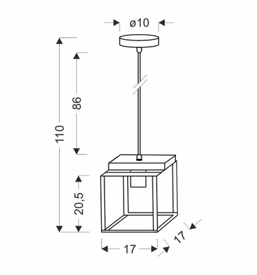 Lampa wisząca sufitowa czarna Retro 31-00781
