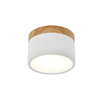 Plafonnier blanc/bois LED tube 9W Candellux 2273648