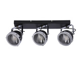 Crazy ceiling lamp black strip 3x15w gu10 colorless lampshade
