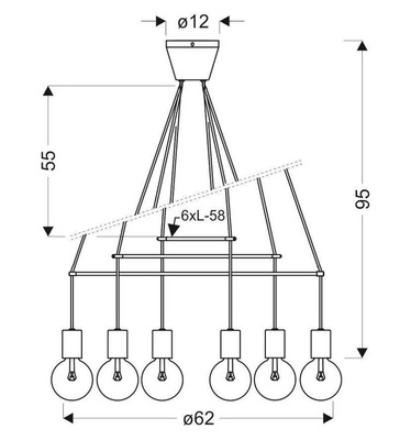 Hängelampe weiß matt 6xE27 Zweikreis Alto Candellux 36-70920