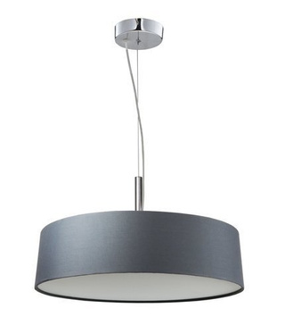Suspension abat-jour tissé gris argenté 3x60W Blum Candellux 31-46673