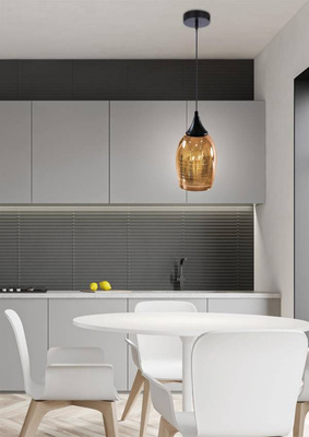 Suspension en cuivre avec abat-jour miroir en verre Marina Candellux 31-51622